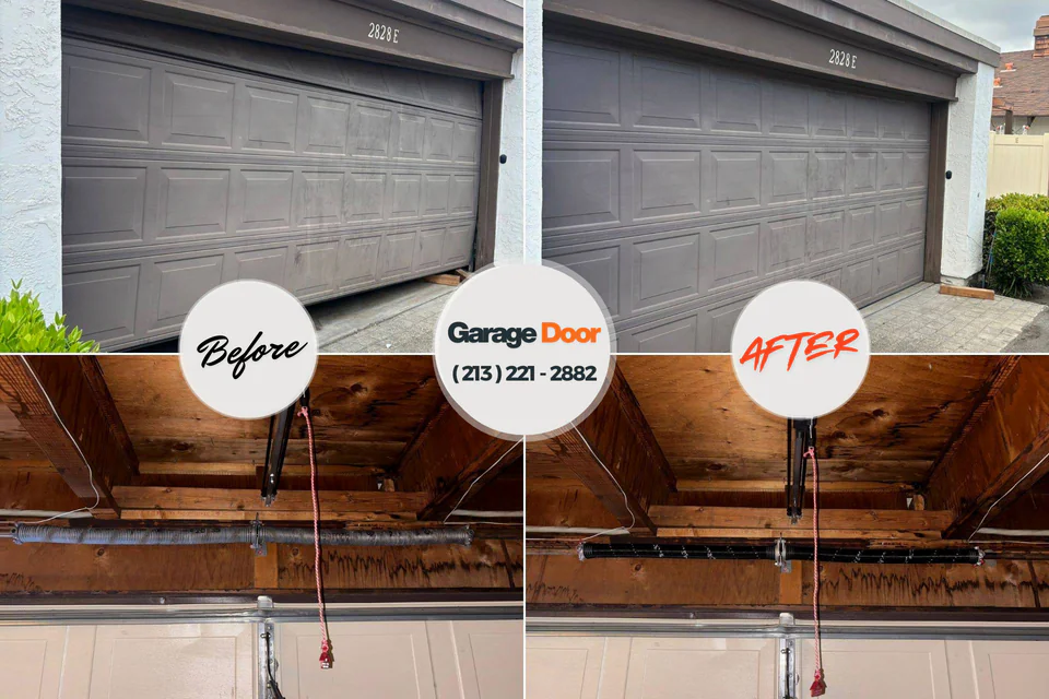 Before and after: garage door repair Edgar, WI